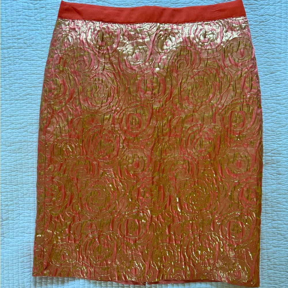 ⭐️j crew Gold and Peach skirt! Never worn! ⭐️